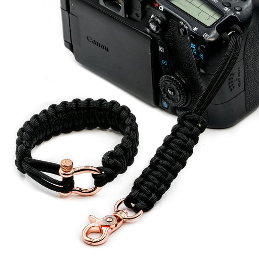 "Black" Camera Strap System Rose Gold Hardware - Osiris & Co.