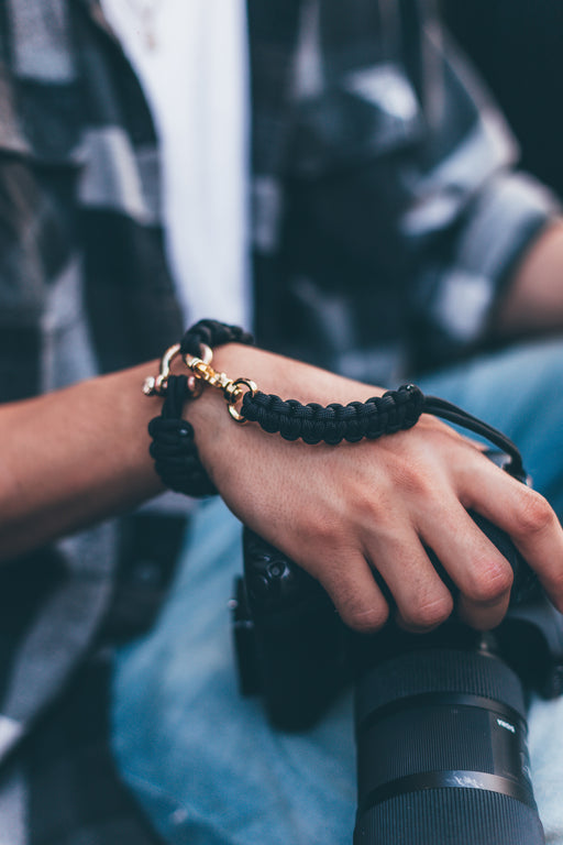 "Black" Camera Strap System Gold Hardware - Osiris & Co.
